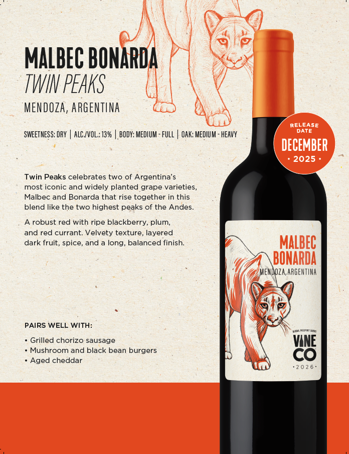 2026 VineCo Twin Peaks Malbec Bonarda